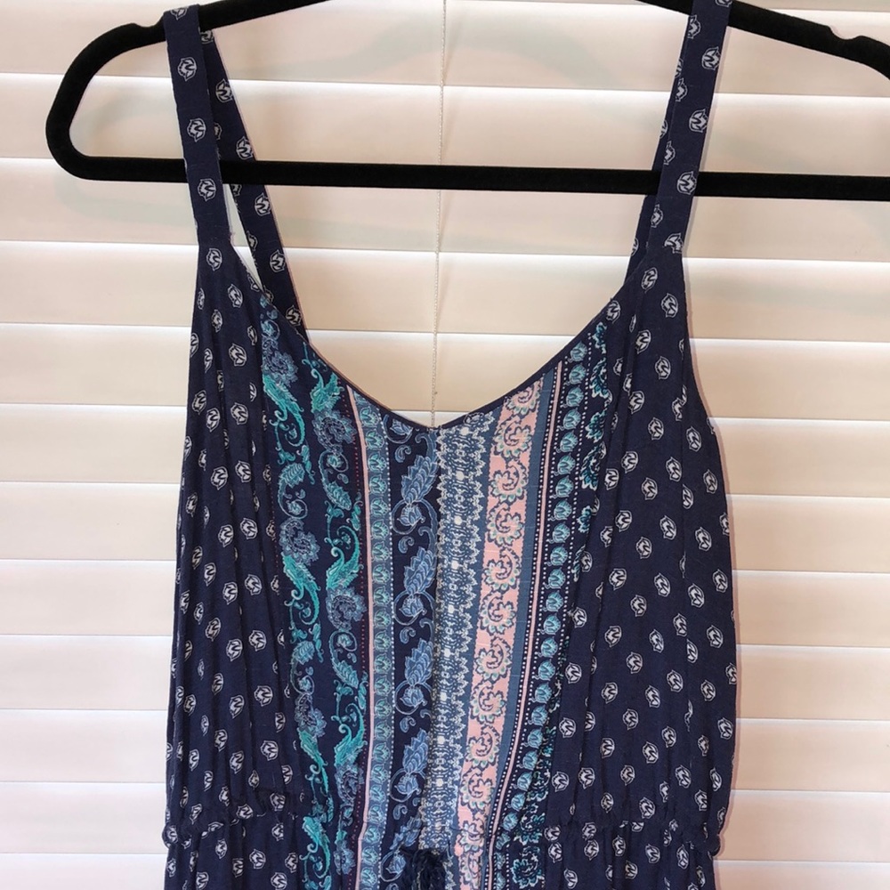 Blue Printed Maxi Dress - Picture 3 of 6